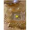 Image 5 : 3 DEPRESSION GLASS FLORAGOLD JEANETTE