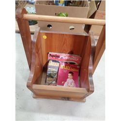MAGAZINE HOLDER W/ 3 OLD MAGAZINE