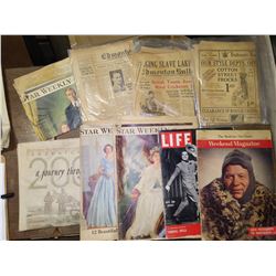 LOT OF OLD NEWSPAPERS & MAGAZINES ( STAR WEEKLY, HBC, EDMONTON JOURNAL, ETC)