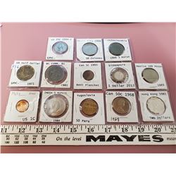 VARIOUS COINS, 13 TOTAL