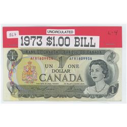 1973 Canadian $1.00 banknote UNC - Last year of issue