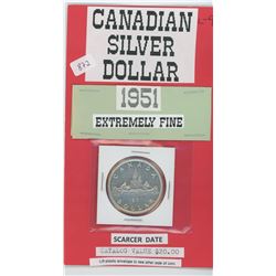 1951 Canadian Silver Fifty Cents - Extremely fine - Catalogue $20.00