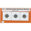 Image 1 : U.S. Three Indian Head - Buffalo 5 cent