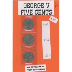 George V 5 cent: 1930, 1931, 1932