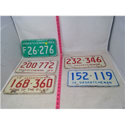 Set of 5 Sask. Plates