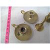 Image 2 : Set of Brass (2 Candlesticks, Small Pitcher, Bell)
