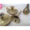 Image 4 : Set of Brass (2 Candlesticks, Small Pitcher, Bell)