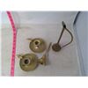 Image 5 : Set of Brass (2 Candlesticks, Small Pitcher, Bell)