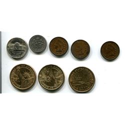 Lot of USA coin (3 $1, dime, nickel, pennies)