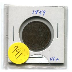 1859 N9 Bronze Large Cent