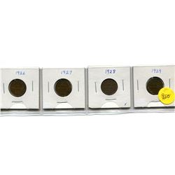 1926 1927, 1928, 1929 Small Cents