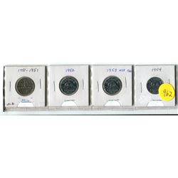 1751-1951 Moon, 1952, 1953 NSF-Far, 1954 Canada Five Cents