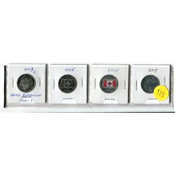 2013 Artic Expedition A, 2015 Canada Flag-Plain & Coloured, 2017, Twenty-Five Cent Coins