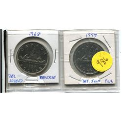 1968 Dbl Legend, 1977 FWL, Det Jewels Nickel Dollars