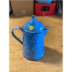 VINTAGE BLUE ENAMEL-WARE COFFEE POT