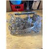 Image 1 : VINTAGE METAL MILK BOTTLE CARRIER WITH 7 QUART BOTTLES AND 1 PINT