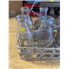 Image 2 : VINTAGE METAL MILK BOTTLE CARRIER WITH 7 QUART BOTTLES AND 1 PINT