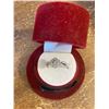 Image 3 : LADIES SILVER CUBIC ZIRCONIA RING IN RED VELVET HOLDER SZ:7