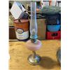 Image 1 : 1 ANTIQUE NAPHTHA LAMP 26" TALL PINK RESERVOIR AND METAL BASE