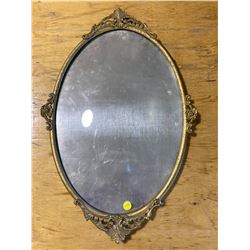 OVAL PICTURE FRAME GILT EDGE CONVEX GLASS