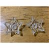 Image 1 : PAIR OF STAR SHAPED CHANDLE HOLDERS GLASS