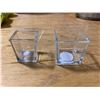 Image 2 : PAIR OF SMALL GLASS CANDLE HOLDERS SQUARE