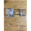 Image 3 : PAIR OF SMALL GLASS CANDLE HOLDERS SQUARE