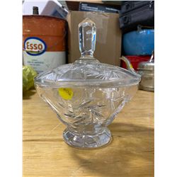 AUSTRIAN PINWHEEL CRYSTAL CANDY DISH WITH LID