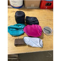 LOT OF MISCELLANEOUS MAKE-UP BAGS+SMALL MIRROR+ WALLET