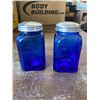 Image 1 : SET OF COBOLT BLUE SALT AND PEPPER SHAKERS