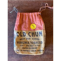 VINTAGE "OLD CHUM" PIP TABACCO POUCH W/ DRAWSTRINGS