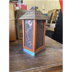 COPPER AND WOOD VOTIVE HOLDER