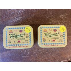 2 VINATGE WHITMANS SAMPLER CHOCOLATE TINS