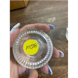 PAIR SMALL GLASS CANDLE HOLDERS