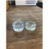 Image 3 : PAIR SMALL GLASS CANDLE HOLDERS