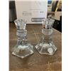Image 1 : PAIR LEAD CRSYTAL CANDLE HOLDERS