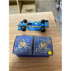 Glidden toy car & painted knick Knack box