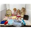 Image 1 : 2 VINTAGE CHILDRENS DOLLS C/W CLOTH + A DOLL DRESSER
