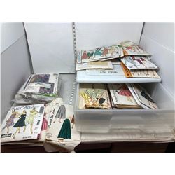 PLASTIC TUB AND PLASTIC BAG OF PATTERNS COLLECTORS ITEM