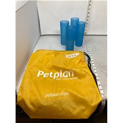 SET OF SLIM DECORATIVE GLASSES 4 IN YELLOW BAG