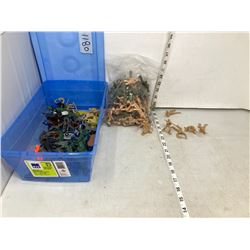 PLASTIC SOLDIERS + WARRIORS IN BLUE CONTAINER