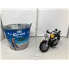 Image 2 : TOY MOTORCYCLE + CORONA BEER PAIL