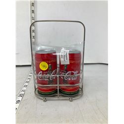 COCA-COLA SALT+PEPPER SHAKERS WITH HOLDER