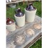 Image 1 : 3 WHISKEY JUGS - CROCKERY - 1/2 - 1 - 2 GALONS