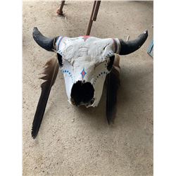 PAINTED BISON SKULL