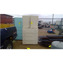 white and gold cupboard/dresser 3' 4'" X 6' 6"