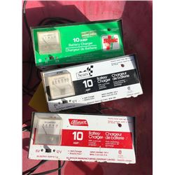 3 BATTERY CHARGERS (AS IS)