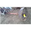 Image 1 : CASE AXLE W/ 2 STEEL WHEELS, 74" WIDE 30" WHEELS
