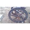 Image 3 : STATIONARY ENGINE, WHEEL W/CRANK 38" OPEN SPOKE