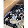 Image 5 : BOX OF MISC HDMI CABLES, POWER BARS, CAT 5 CABLES, INTERNET , VGA/RCA CABLES, ECT